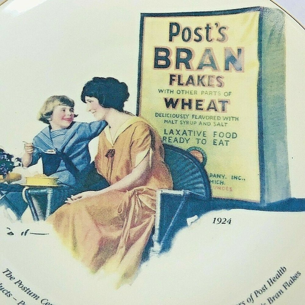 Post Cereal Bran Flakes Collector Plate 2004 2005 Kraft Food United Way VTG Rare
